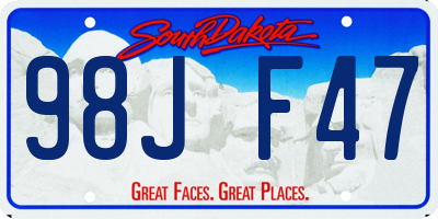 SD license plate 98JF47