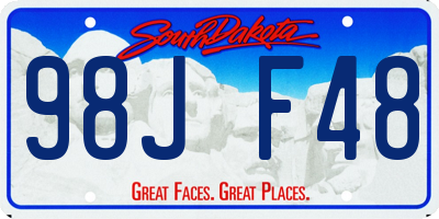 SD license plate 98JF48