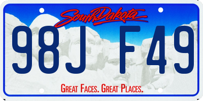 SD license plate 98JF49