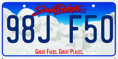 SD license plate 98JF50