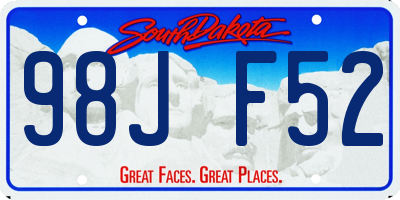 SD license plate 98JF52
