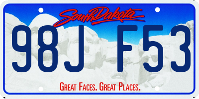 SD license plate 98JF53