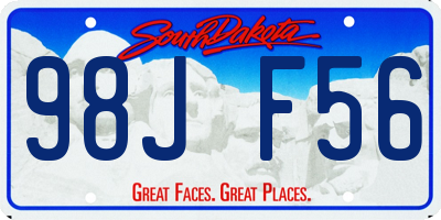 SD license plate 98JF56