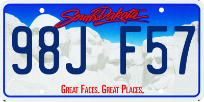 SD license plate 98JF57