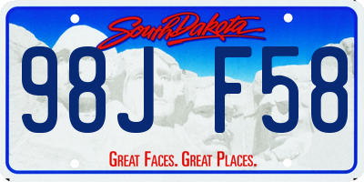 SD license plate 98JF58