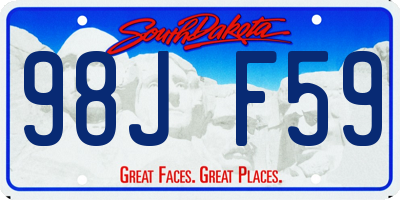 SD license plate 98JF59