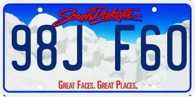 SD license plate 98JF60