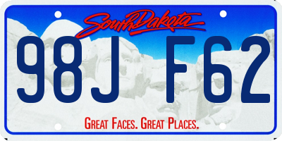 SD license plate 98JF62