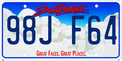 SD license plate 98JF64