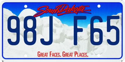SD license plate 98JF65