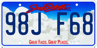 SD license plate 98JF68