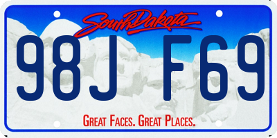SD license plate 98JF69
