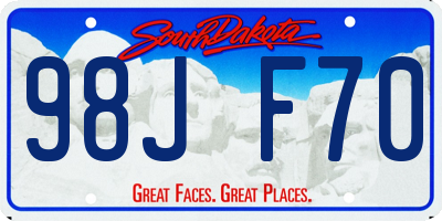 SD license plate 98JF70