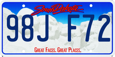 SD license plate 98JF72