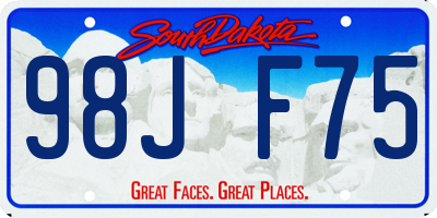 SD license plate 98JF75