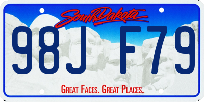 SD license plate 98JF79