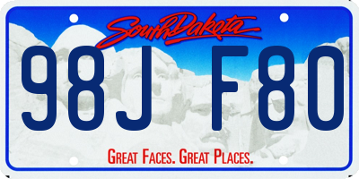 SD license plate 98JF80