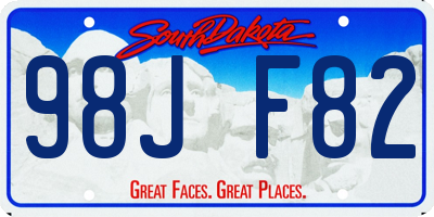 SD license plate 98JF82