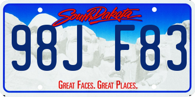 SD license plate 98JF83