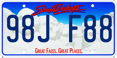 SD license plate 98JF88
