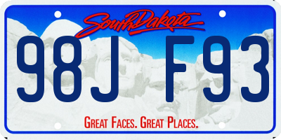 SD license plate 98JF93