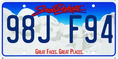 SD license plate 98JF94