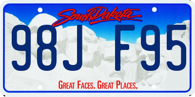 SD license plate 98JF95