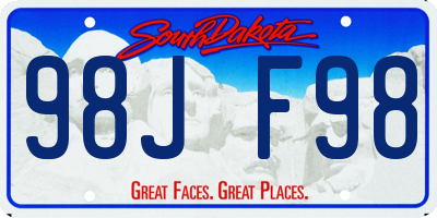 SD license plate 98JF98