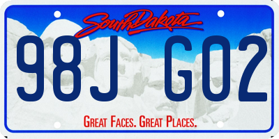 SD license plate 98JG02