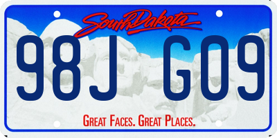 SD license plate 98JG09