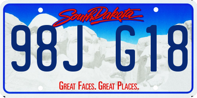 SD license plate 98JG18