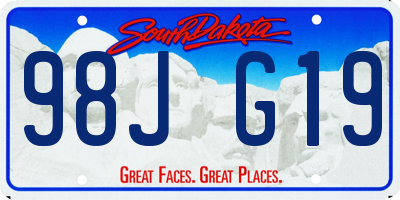 SD license plate 98JG19