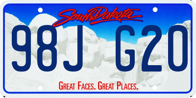 SD license plate 98JG20