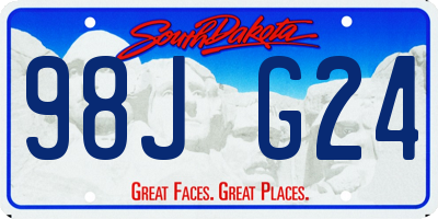 SD license plate 98JG24