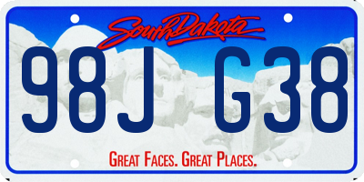 SD license plate 98JG38