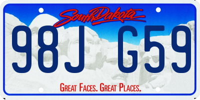 SD license plate 98JG59