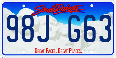 SD license plate 98JG63