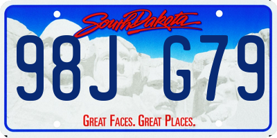 SD license plate 98JG79