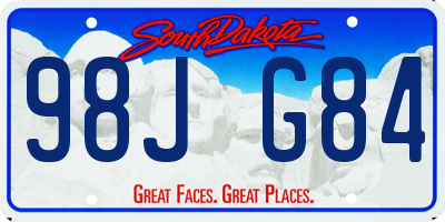 SD license plate 98JG84