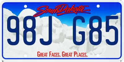 SD license plate 98JG85