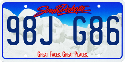 SD license plate 98JG86