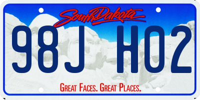 SD license plate 98JH02