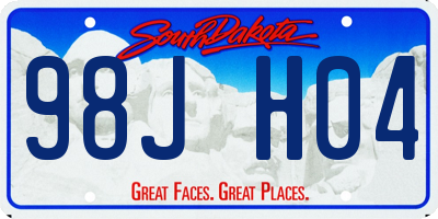 SD license plate 98JH04