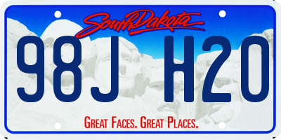 SD license plate 98JH20