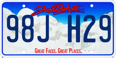 SD license plate 98JH29