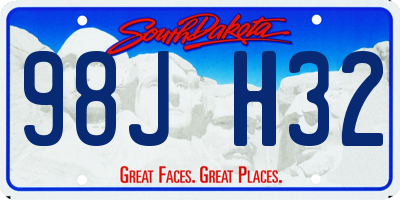 SD license plate 98JH32