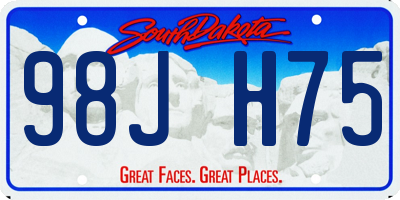 SD license plate 98JH75