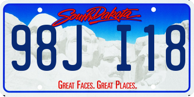 SD license plate 98JI18