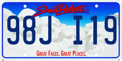 SD license plate 98JI19