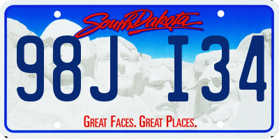 SD license plate 98JI34